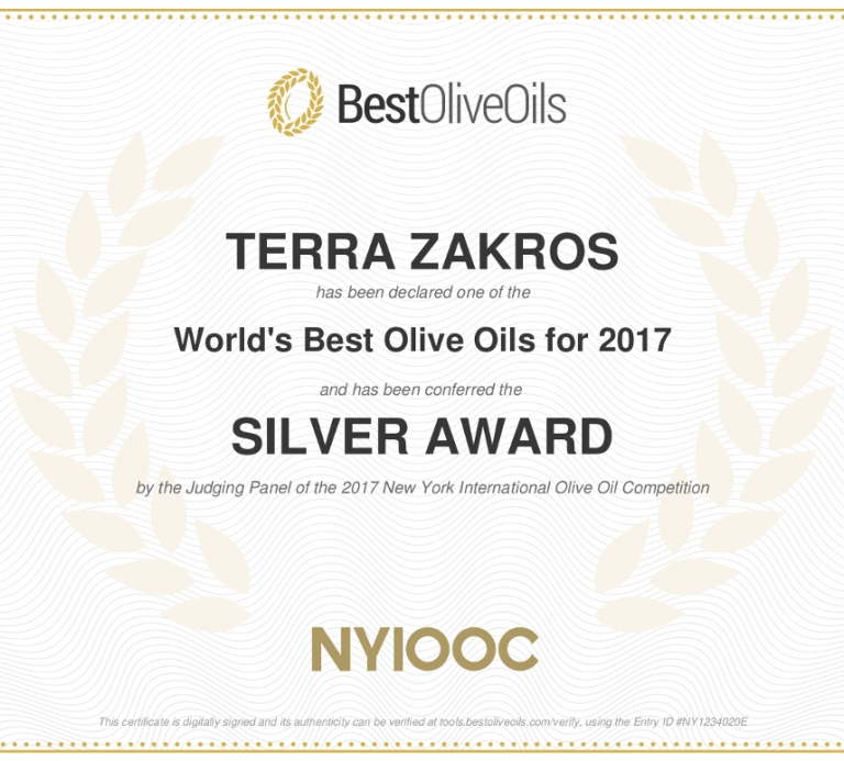 Sitia Terrazakros Silver NYIOOC 2017
